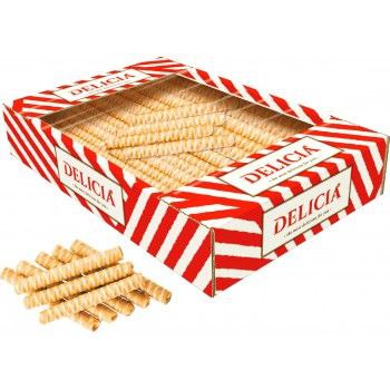 Вафлі Трубочки Деліція зі смаком пряженого молока 400г